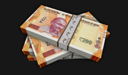 Indian rupee money banknotes pack illustration
