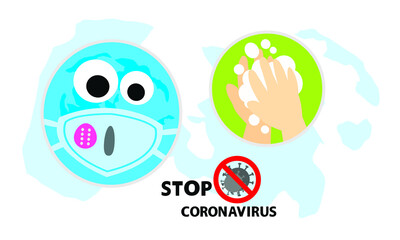 Fototapeta premium Washing hand and protective face mask against corona virus Covid-19.