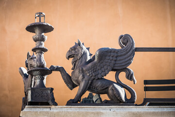 Griffin on the Facade of Cafe Pedrocchi in Padua, Italy