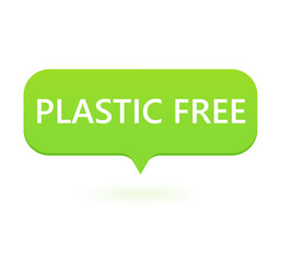 Green plastic free badge. Environment pollution. Template design.