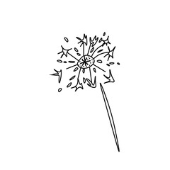 Vector Fireworks in doodle style.One simple sky.Illustration bright lights for Chinese New Year with black line hand drawn.Design for menus,cards,stickers,prints,social networks,web.