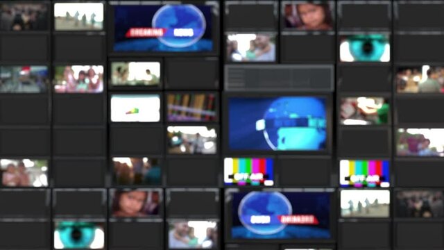 TV wall, Looped Video, used news studio background Loop