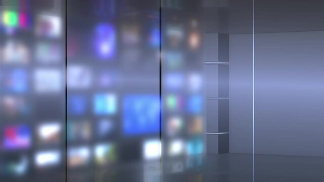 TV wall, Looped Video, used news studio background Loop