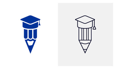 Bachelor's hat icon logo vector template, Education icon concepts, Creative design