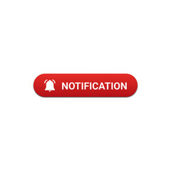 Fototapeta premium Notification button with red color on white background for website and UI material