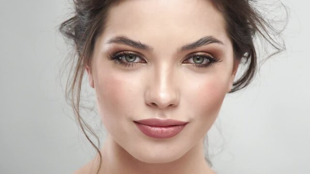 close-up portrait of luxury woman with evening mua
