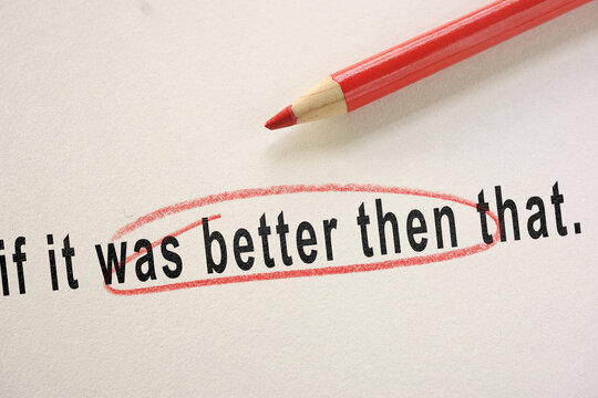 Grammar or spelling mistake circled in red pencil as editor correction