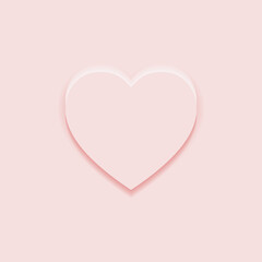 Fototapeta na wymiar Top view heart shape display podium stand light pink background in neumorphism style mockup template for product or promotion.