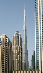 Fototapeta na wymiar Dubai, United Arab Emirates. Burj Khalifa tower in Dubai Downtown