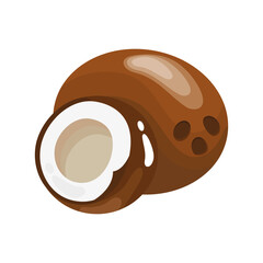 coconut delicious fresh fruit nature icon vector illustration design