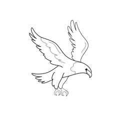 Eagle. Flat illustration of bird. Vector illustration for prints, clothing, packaging, stickers.