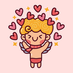 Cupid doodle. Can use for sticker, t-shirt etc