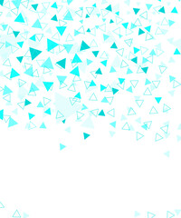 Geometric abstract triangles pattern vector design. Minimalist geometric memphis style triangular pattern background, seamless trendy azure blue color vector design