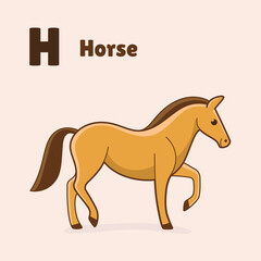 Cartoon horse - cute character for children. Vector illustration in cartoon style.