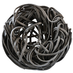 Durum pasta nest with black sepia isolated