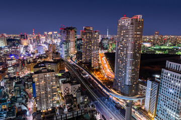 Fototapeta na wymiar Tokyo, Japan Minato Ward at Night
