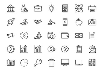 icons set. Business and Finance for web, app, computer. vector illustration