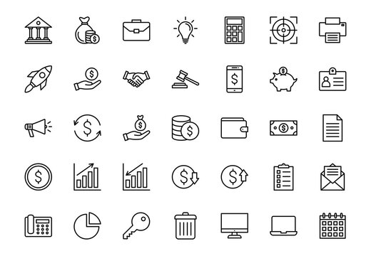 icons set. Business and Finance for web, app,  computer. vector illustration