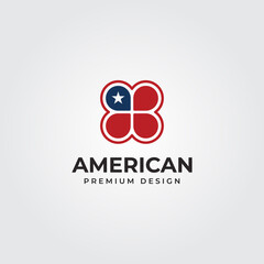 american clover flag creative logo vector symbol illustration design