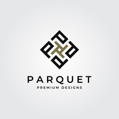 Fototapeta na wymiar parquet flooring logo initial letter p vector symbol illustration design
