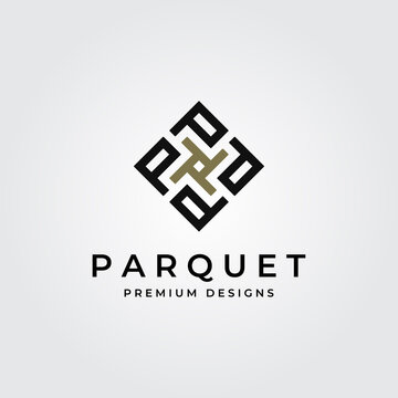 parquet flooring logo initial letter p vector symbol illustration design