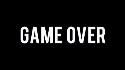 Glitched text game over design motion graphic. Distorted glitch style modern background. Available in 4K FullHD video render footage