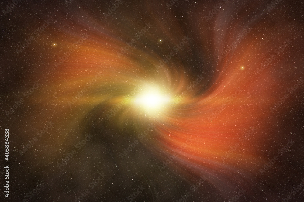 Wall mural plasmatic vortex of cosmic nebula in the starry outer space