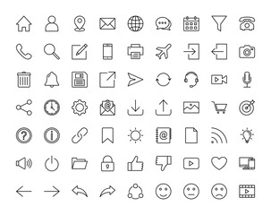 Set of icons, for web mobile app vector illustration