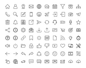 Set of icons, for web mobile app vector illustration