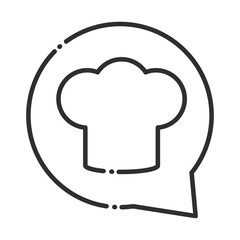 chef hat restaurant kitchen line style icon