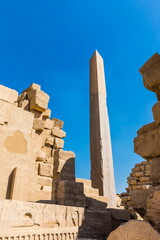 The Karnak Temple Complex, a vast mix of decayed temples, chapels, pylons, and other buildings in...