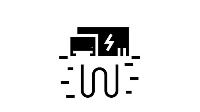 electic energy plant animated glyph icon. electic energy plant sign. isolated on white background