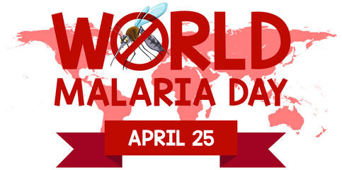 World Malaria Day logo or banner with mosquito sign