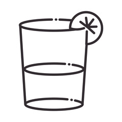 cocktail drink with lime line style icon