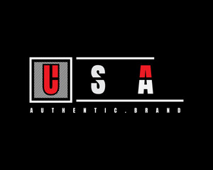 Vector illustration of text graphics, USA. suitable for the design of t-shirts, shirts, hoodies, etc.