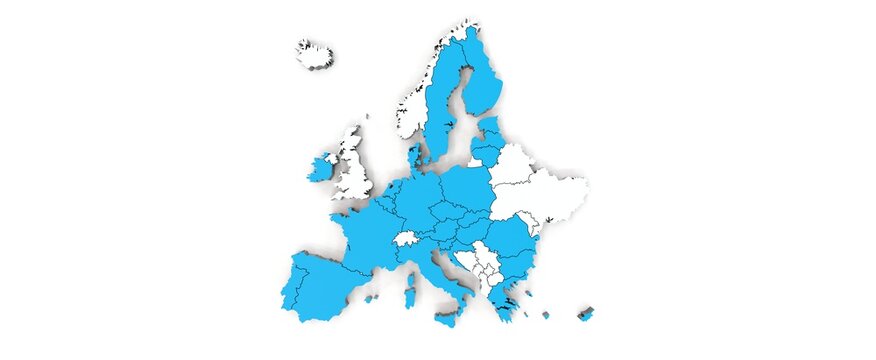 Carte de l'Europe 2021 sans le royaume uni.