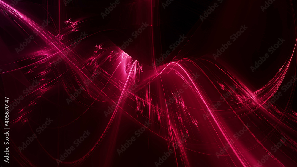 Poster abstract digital technology background. dynamic lines composition. detailed generative fractal graph