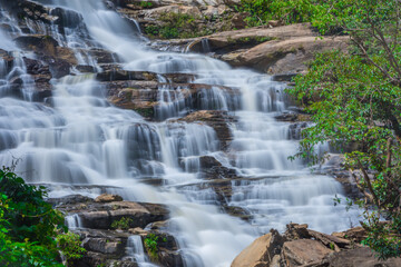 Fototapeta na wymiar Mae Ya waterfall at Doi Inthanon national park, Chom Thong District,Chiang Mai Province, Thailand 