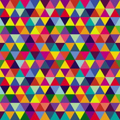 Rainbow triangles geometric seamless pattern colorful background