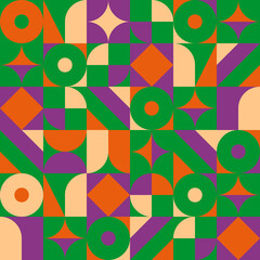 Fototapeta premium Geometric colored seamless pattern.