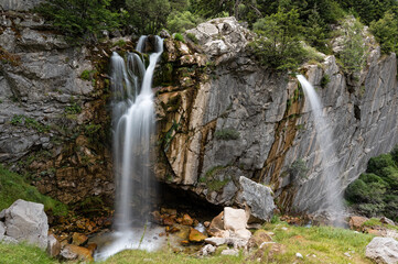 View of the Souda waterfalls at the Tzoumerka mountains in Epirus, Greece
