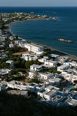 Fototapeta na wymiar View from above of a part of Skyros town or Chora, the capital of Skyros island in Greece