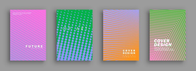 Covers design. Colorful halftone gradients. Background abstract patterns.