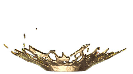 Fototapeta premium Luxury elegant splash liquid gold. 3d illustration, 3d rendering.