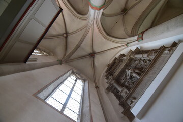 Obraz premium Gotisches Gewölbe der Stadtkirche in Bad Wildungen