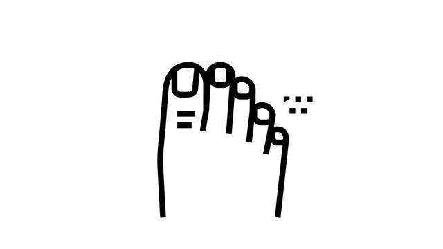 luxury pedicure animated black icon. luxury pedicure sign. isolated on white background