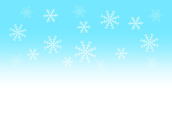 雪の結晶　水色の空