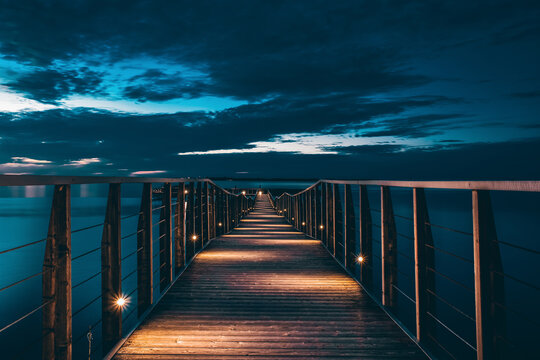 bridge at night, Lesina, Italy