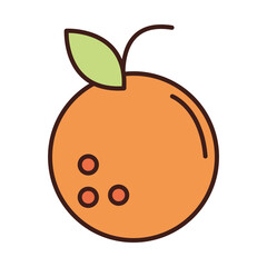 breakfast fresh fruit orange line and fill style