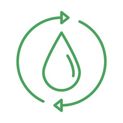 organic natural, water drop biology green line style